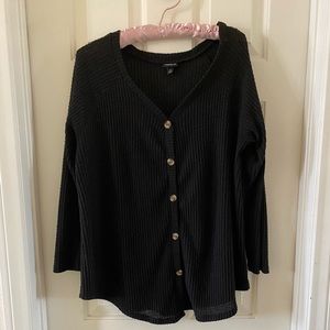 Torrid Black Waffle Knit Top size 0
